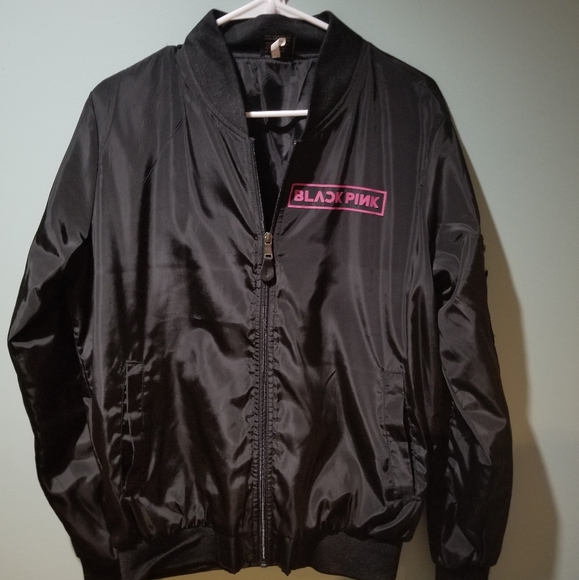 black pink bomber jacket